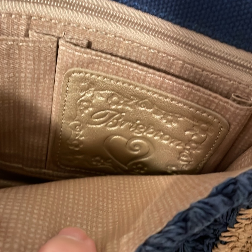 Brighton Larissa Straw Crossbody Bag - Blue & Tan - Picture 10 of 12